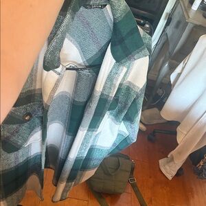 Green and White Plaid Jacket